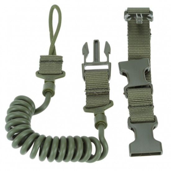 Outdoor military enthusiast multi-functional tactical gun strap rope, safety rope, anti-loss spring elastic keychain strap