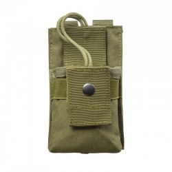 Multifunctional MOLLE tactical walkie-talkie pouch, CS camouflage waist bag accessory pouch, military enthusiast outdoor walkie-talkie pouch