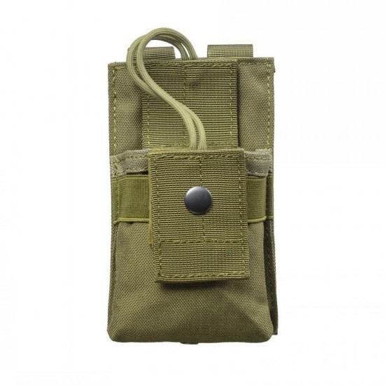 Multifunctional MOLLE tactical walkie-talkie pouch, CS camouflage waist bag accessory pouch, military enthusiast outdoor walkie-talkie pouch