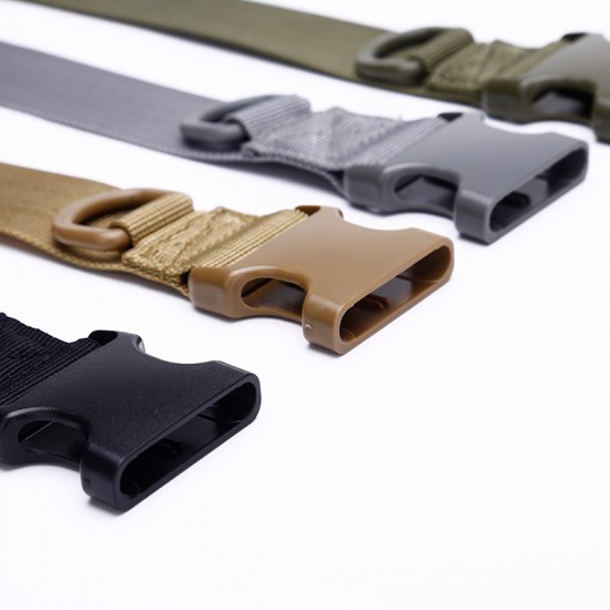 Outdoor sports belt, mountaineering nylon plastic buckle canvas belt, instant opening tactical belt for men