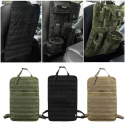 Multi-functional tactical car seat cushion, Molle storage bag, rear seat organizer, car storage bag