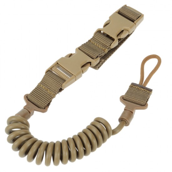 Outdoor military enthusiast multi-functional tactical gun strap rope, safety rope, anti-loss spring elastic keychain strap