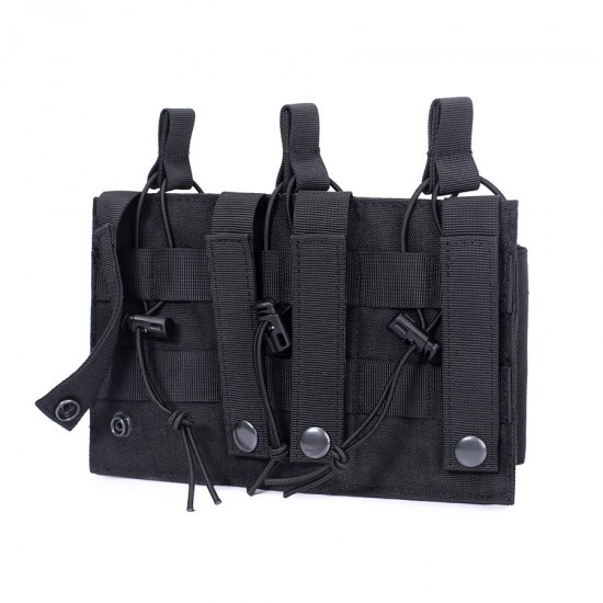 New tactical triple-link pouch, triple magazine pouch with attachment, pistol magazine pouch, multi-purpose storage bag for military enthusiasts
