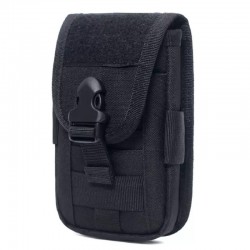 Multi-functional sports running waist belt mobile bag, men's waist bag, vertical double-layer Molle accessory bag, charging battery bag