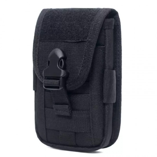 Multi-functional sports running waist belt mobile bag, men's waist bag, vertical double-layer Molle accessory bag, charging battery bag