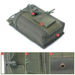 Outdoor multi-functional walkie-talkie bag, Molle tactical walkie-talkie bag, military enthusiast outdoor sports camouflage accessory bag