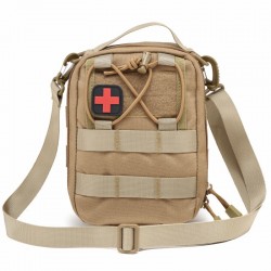 Military enthusiast tactical medical storage bag, first aid kit, multifunctional shoulder and crossbody bag, outdoor hiking and camping toiletry bag