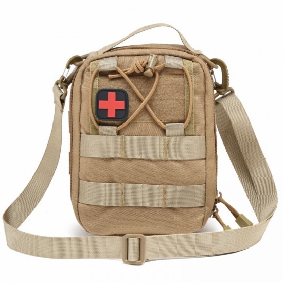 Military enthusiast tactical medical storage bag, first aid kit, multifunctional shoulder and crossbody bag, outdoor hiking and camping toiletry bag