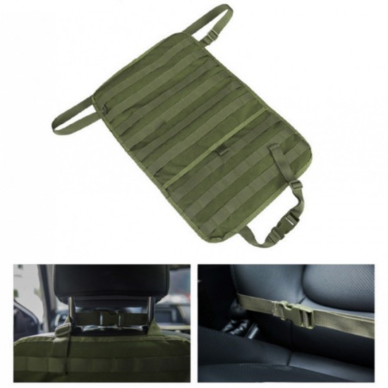 Multi-functional tactical car seat cushion, Molle storage bag, rear seat organizer, car storage bag