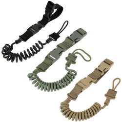 Outdoor military enthusiast multi-functional tactical gun strap rope, safety rope, anti-loss spring elastic keychain strap
