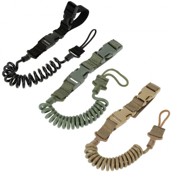 Outdoor military enthusiast multi-functional tactical gun strap rope, safety rope, anti-loss spring elastic keychain strap