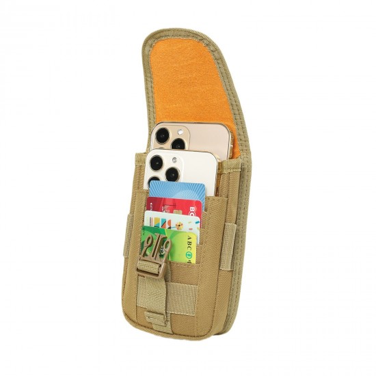 Multi-functional sports running waist belt mobile bag, men's waist bag, vertical double-layer Molle accessory bag, charging battery bag
