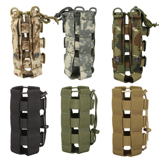 Outdoor tactical water bottle bag, MOLLE system water bottle bag, multi-functional portable water bottle protective case for cycling
