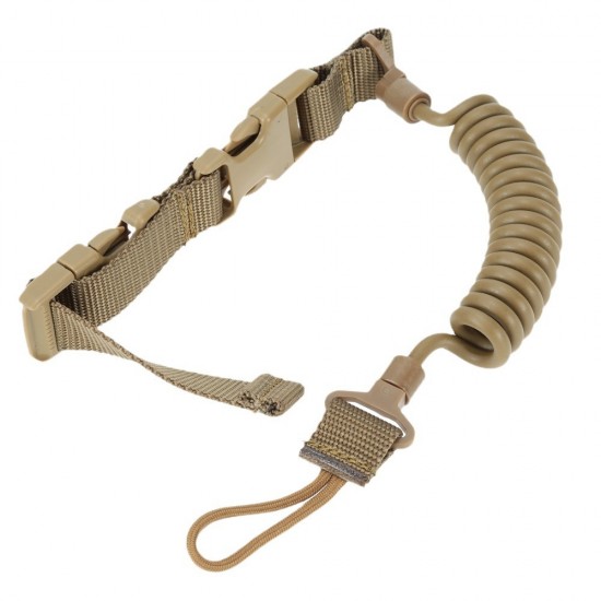 Outdoor military enthusiast multi-functional tactical gun strap rope, safety rope, anti-loss spring elastic keychain strap
