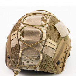 Outdoor tactical FAST helmet cover with camouflage fabric, elastic cord, CS Russian tactical helmet cover equipment