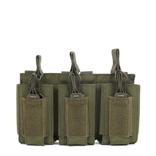 New tactical triple pouch accessory, pistol magazine pouch, field vest, multi-function outdoor storage bag