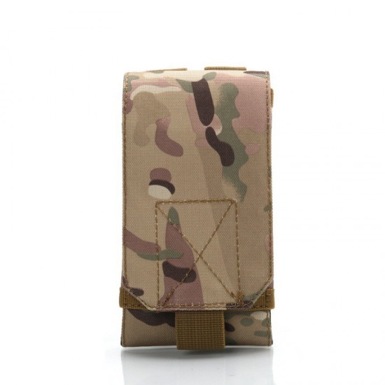 Military enthusiast outdoor 6-inch casual phone bag Multifunctional MOLLE accessory pouch, tactical camouflage cell phone waist bag