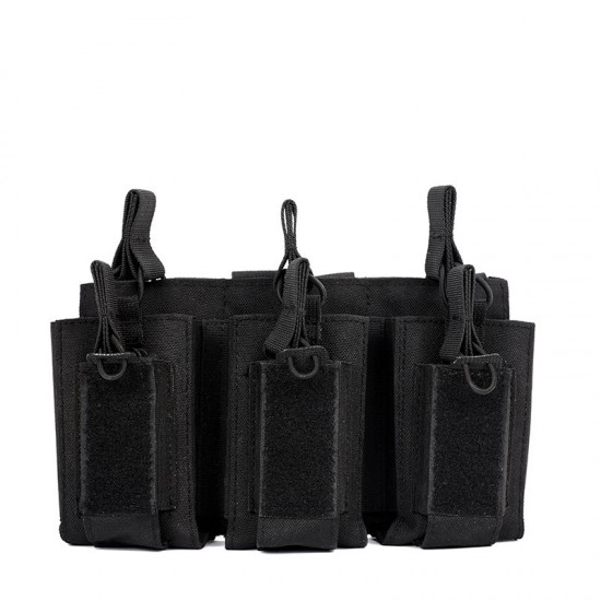 New tactical triple pouch accessory, pistol magazine pouch, field vest, multi-function outdoor storage bag