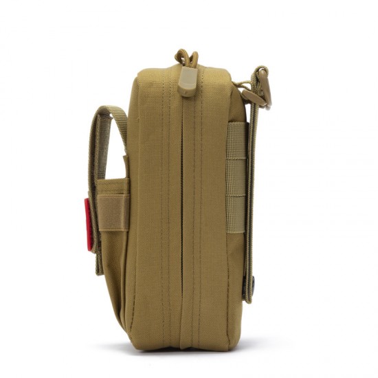 Portable first aid bag, nylon tactical MOLLE outdoor medical bag, storage accessory waist bag, military enthusiast tactical bag