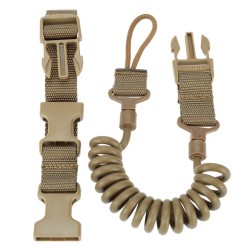 Outdoor military enthusiast multi-functional tactical gun strap rope, safety rope, anti-loss spring elastic keychain strap