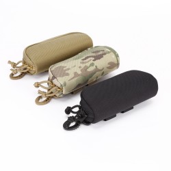 Tactical nylon hard shell eyeglass case with MOLLE system, protection case, accessory bag, sunglasses bag, factory direct sale
