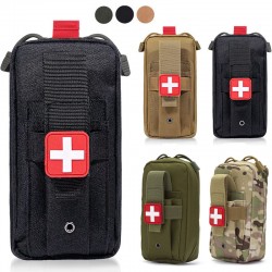 Portable first aid bag, nylon tactical MOLLE outdoor medical bag, storage accessory waist bag, military enthusiast tactical bag