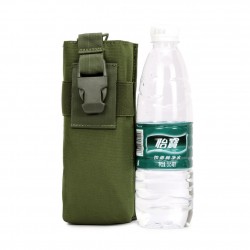 Camping travel water bottle holder bag, Molle tactical water bottle bag, walkie-talkie bag, military enthusiast sports camouflage accessory bag
