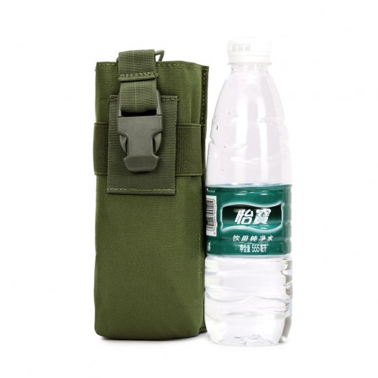 Camping travel water bottle holder bag, Molle tactical water bottle bag, walkie-talkie bag, military enthusiast sports camouflage accessory bag