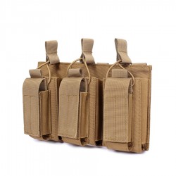 New tactical triple-link pouch, triple magazine pouch with attachment, pistol magazine pouch, multi-purpose storage bag for military enthusiasts