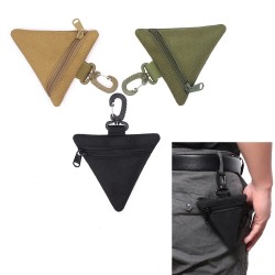 Outdoor triangular waist bag, tactical coin purse, military enthusiast tactical buckle key pouch, portable EDC tool storage bag